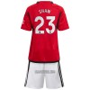 Camisola + Calções Manchester United Shaw 23 Criança Equipamento 1ª 23/24